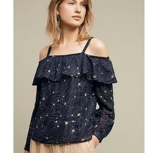 Anthropologie Floreat Starlit Star Top